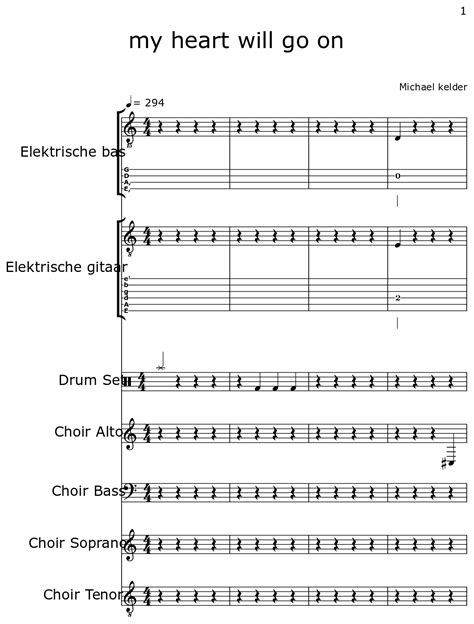 my heart will go on - Sheet music for Electric Bass, Electric Guitar ...