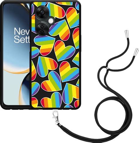 Cazy Hoesje Met Koord Geschikt Voor Oneplus Nord Ce Lite G Regenboog