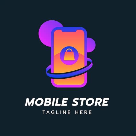 Logotipo de tienda móvil degradado Vector Gratis