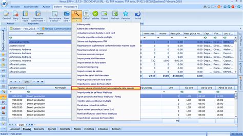 Nexus Salarii Modificare Fereastra Trimitere Pe E Mail A Rapoartelor