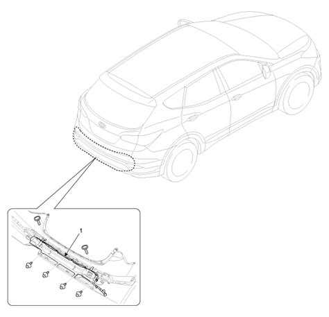 Hyundai Santa Fe DM Rear Bumper Beam Assembly Components And