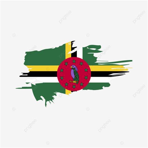 Dominica Flag Brush Stroke Clipart Design Dominica Flag Brush