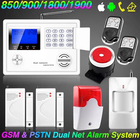 Wireless Dual Net Home GSM PSTN Telephone Security Burglar Alarm System Smart Home Wired Flash ...