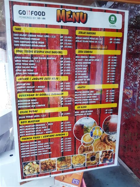 Menu At Tahu Sumedang Dan Cipuk Khas Bandung Indonesia