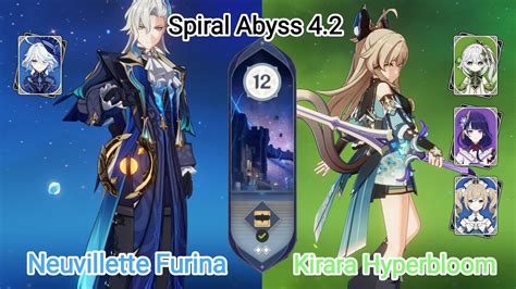 Duo C0 Neuvillette Furina And C0 Kirara Hyperbloom Spiral Abyss 42