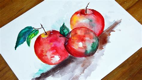 How To Paint An Apple In Watercolor Step By Step For Beginners Still