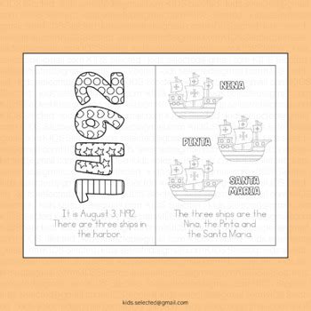 Christopher Columbus 3 Ships Coloring Page