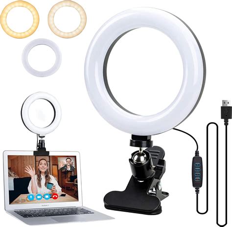 Bluelander Aro De Luz LED 6 Pulgadas 15 Cm Con Clip Para Monitor O