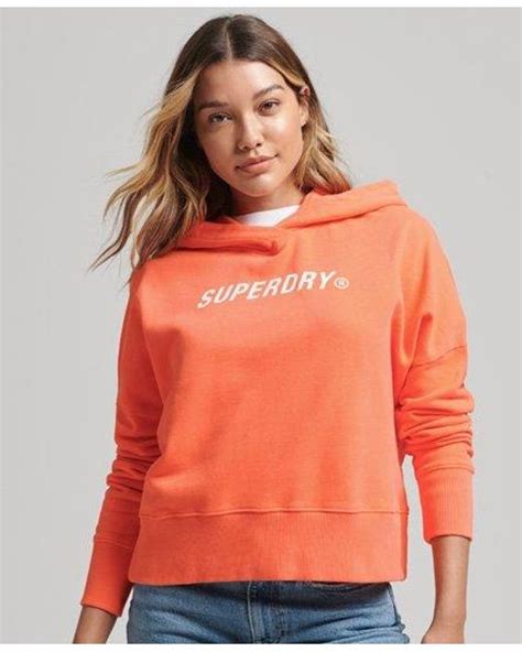 Superdry Code Core Sport Crop Box Hoodie In Pink Lyst