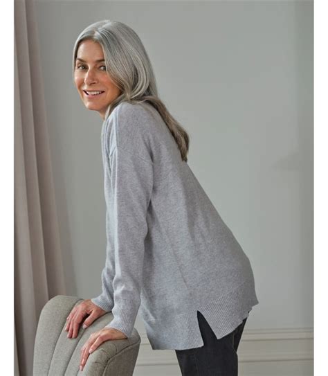 Glass Grey Luxurious Cashmere Boat Neck Jumper WoolOvers AU