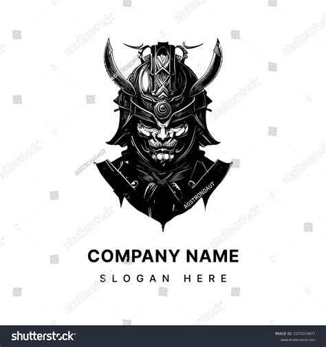 Japanese Samurai Logo Black White Hand Stock Vector (Royalty Free ...