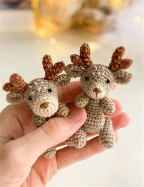 Free Crochet Mini Reindeer Pattern For Christmas Clairea Belle Makes