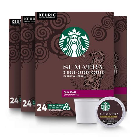 Starbucks Dark Roast K Cup Coffee Pods Sumatra For Keurig Brewers