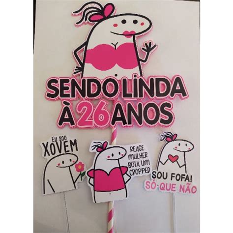 Topo De Bolo Flork Meme Sendo Linda Shopee Brasil