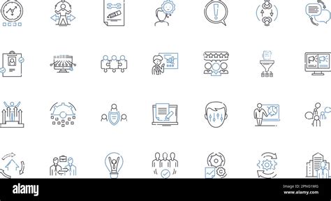 Company Milests Line Icons Collection Growth Innovation Progress