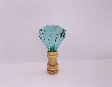 Set Of 2 Gorgeous Acrylic Crystal Diamond Lamp Shade Finials Harp