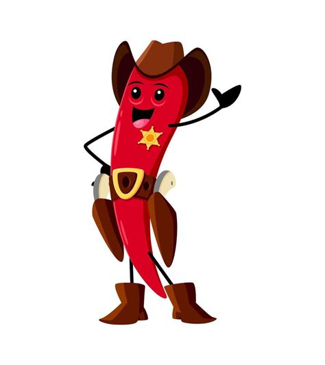 Cartoon Red Hot Chili Pepper Sheriff Character 46914688 Vector Art At Vecteezy