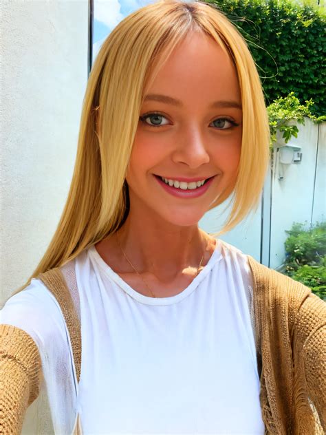 A Close Up Of A Woman With Blonde Hair And A White Shirt SeaArt AI