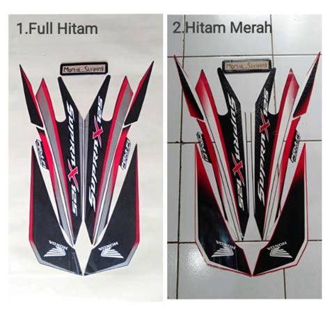 Jual STIKER STRIPING LIS BODY SUPRA X 125 FI TAHUN 2017 HITAM MERAH