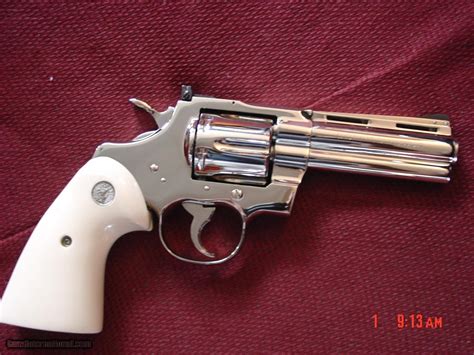 Colt Python 4made 1969fully Refinished In Bright Nickel In Nov 2016bonded Ivory Grips357