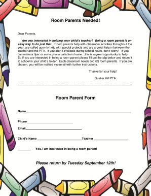 Fillable Online The Step By Step Guide To Being Room Parent Fax Email