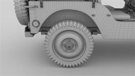 Full W Chassis Jeep Willys Mb Military Camo Hdri D Model Cgtrader