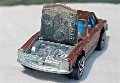 Vintage Mattel Hot Wheels Original Redline Mercedes Benz Sl Copper