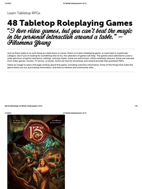 48 Tabletop Roleplaying Games to Try | Role Playing Games | Leisure ...