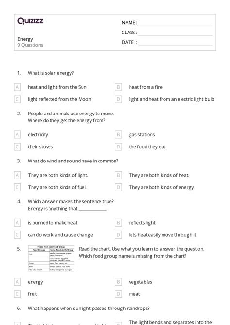 50 Energy Worksheets For 2nd Grade On Quizizz Free And Printable