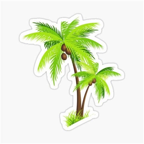 Coconut Tree Sticker By Teddy254 Redbubble