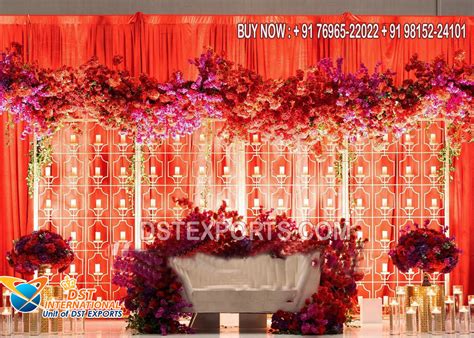 Perfect Wedding Reception Stage Candle Wall Setup Dst International