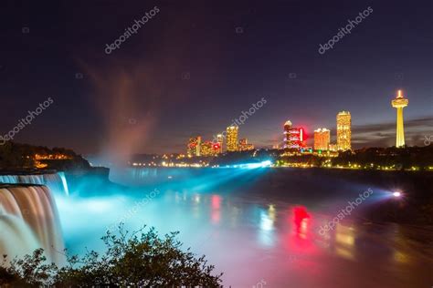 Niagara Falls light show at night, USA — Stock Photo © anujakjaimook ...