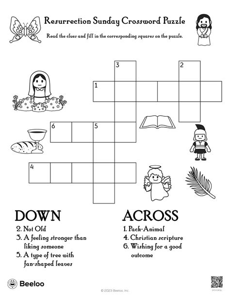 Resurrection Sunday Crossword Puzzle Beeloo Printable Crafts And