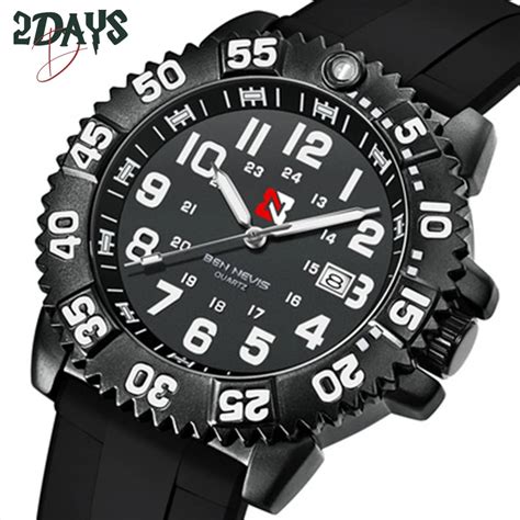 BEN NEVIS Men Military Sport Quartz Watch Top Brand Luxury Silicone