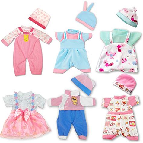 Artst Doll Clothes12 Inch Baby Doll Clothes 6 Sets Include 5 Caps Fit