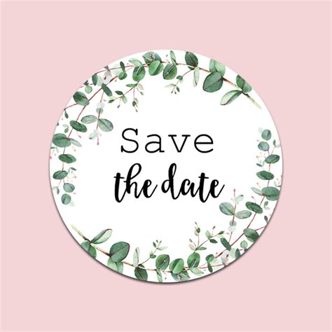 50 Sticker Save The Date Eucalyptus Hochzeit Sticker Aufkleber Save The