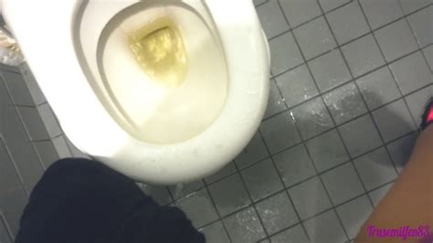 MILF Making A Mess In Public Toilet Pissing On Floor A ThisVid