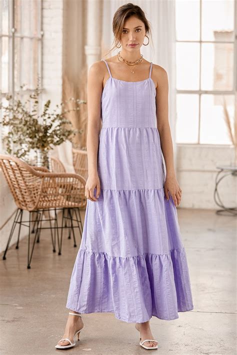 Lavender Maxi Dress Tiered Maxi Dress Sleeveless Dress Lulus