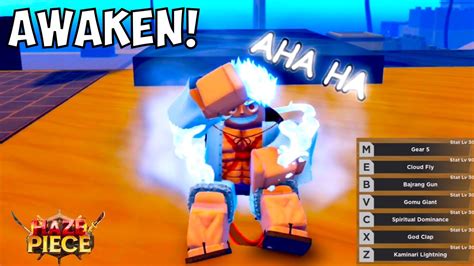 awakening gear  gum fruit  roblox haze piece  requirements
