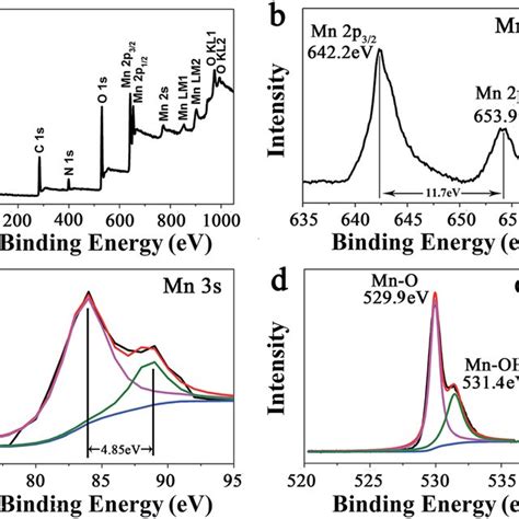 A XPS Survey Spectrum Of Branched MnO 2 Nanowires MP 5 And The