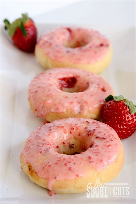 Glazed Strawberry Doughnuts Recipe A Few Shortcuts Recipe