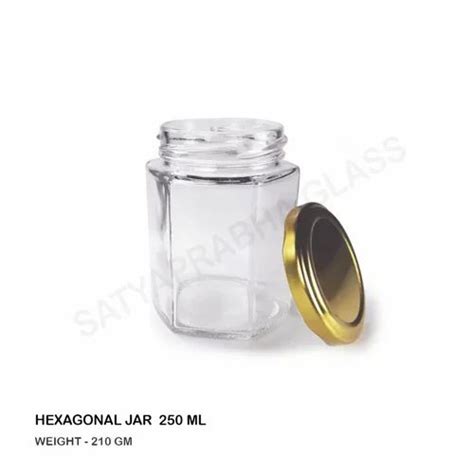 250ml Hexagonal Glass Jar For Food Storage At Rs 18 Piece In Kolkata