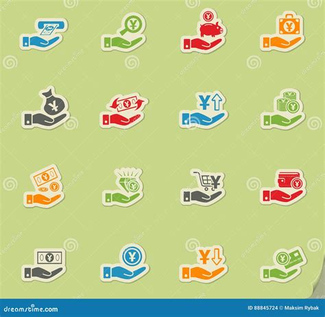 Hand And Money Icon Set Stock Illustration Illustration Of Credit