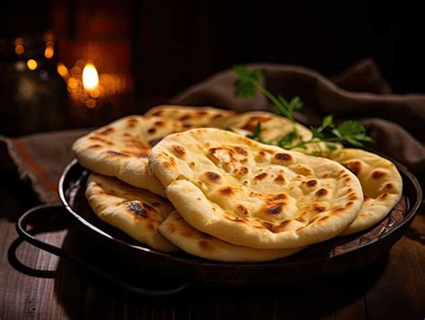 Indian Flat Bread Closeup, Traditional Flatbread Also Known As Pita ...