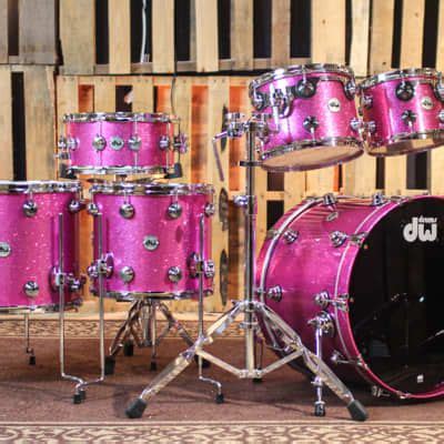 DW Collector S Cherry VLT Pink Sparkle Lacquer Drum Set 22 10 12 14