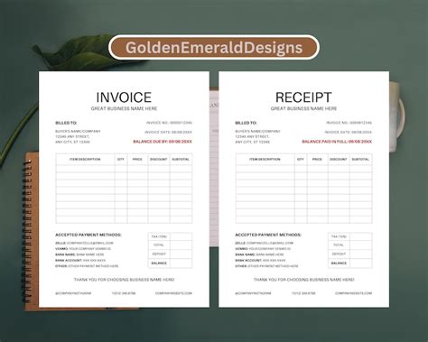 A4 Invoice Template, Business Invoice, Printable Invoice, Editable ...