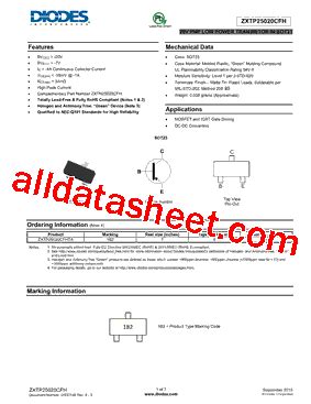 ZXTP25020CFH 16 Datasheet PDF Diodes Incorporated