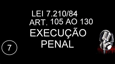 LEI 7 210 84 EXECUÇÃO PENAL PARTE 7 EM ÁUDIO ATUALIZADA ATÉ A DATA DA