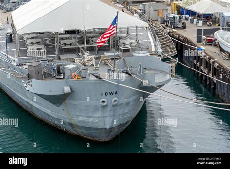 San Pedro Ca Usa June 2 2023 The Stern Side Of The Uss Iowa