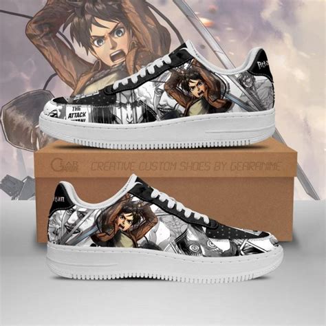 Attack On Titan AOT Eren Air Force Sneakers - Attack On Titan Stuff